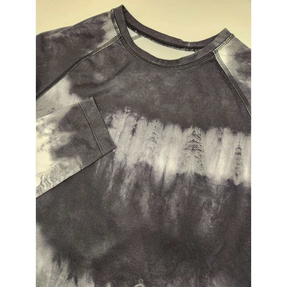 Nike Pro Combat Long Sleeve T-Shirt Women's Large Black Tie Dye‎ Fitted Dri-Fit